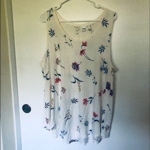White floral sleeveless top